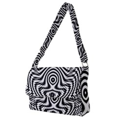 Monochrome Symmetry Abstract Full Print Messenger Bag (s)