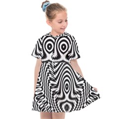 Monochrome Symmetry Abstract Kids  Sailor Dress