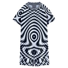 Monochrome Symmetry Abstract Kids  Boyleg Half Suit Swimwear