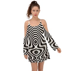 Monochrome Symmetry Abstract Boho Dress