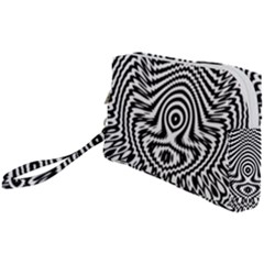 Monochrome Symmetry Abstract Wristlet Pouch Bag (small)