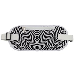 Monochrome Symmetry Abstract Rounded Waist Pouch