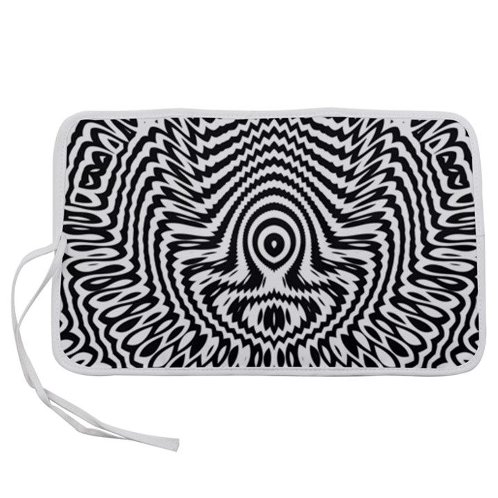 Monochrome Symmetry Abstract Pen Storage Case (L)