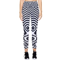 Monochrome Symmetry Abstract Pocket Leggings 