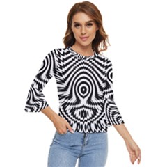 Monochrome Symmetry Abstract Bell Sleeve Top