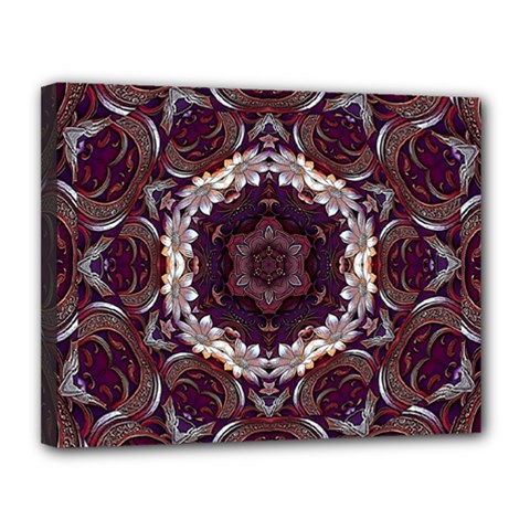 Rosette Kaleidoscope Mosaic Abstract Background Canvas 14  X 11  (stretched)