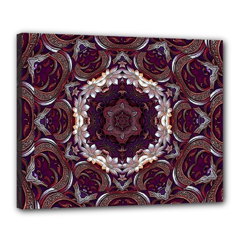 Rosette Kaleidoscope Mosaic Abstract Background Canvas 20  X 16  (stretched)