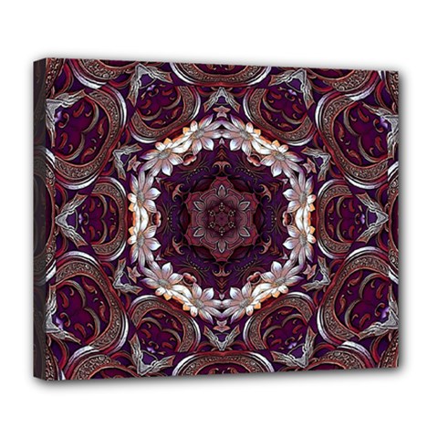 Rosette Kaleidoscope Mosaic Abstract Background Deluxe Canvas 24  X 20  (stretched)