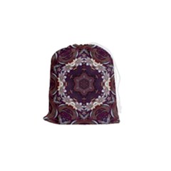 Rosette Kaleidoscope Mosaic Abstract Background Drawstring Pouch (small)