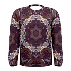 Rosette Kaleidoscope Mosaic Abstract Background Men s Long Sleeve Tee