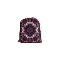 Rosette Kaleidoscope Mosaic Abstract Background Drawstring Pouch (xs)