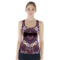 Rosette Kaleidoscope Mosaic Abstract Background Racer Back Sports Top