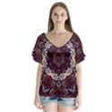 Rosette Kaleidoscope Mosaic Abstract Background V-Neck Flutter Sleeve Top View1