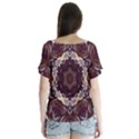 Rosette Kaleidoscope Mosaic Abstract Background V-Neck Flutter Sleeve Top View2