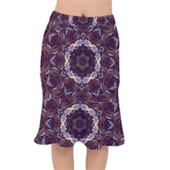 Rosette Kaleidoscope Mosaic Abstract Background Short Mermaid Skirt by Jancukart