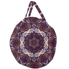 Rosette Kaleidoscope Mosaic Abstract Background Giant Round Zipper Tote