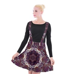 Rosette Kaleidoscope Mosaic Abstract Background Suspender Skater Skirt