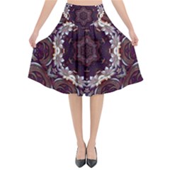 Rosette Kaleidoscope Mosaic Abstract Background Flared Midi Skirt by Jancukart