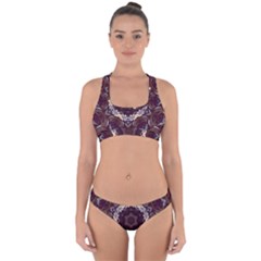 Rosette Kaleidoscope Mosaic Abstract Background Cross Back Hipster Bikini Set