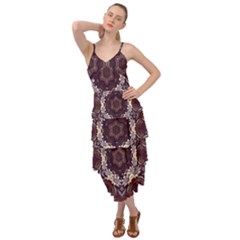 Rosette Kaleidoscope Mosaic Abstract Background Layered Bottom Dress