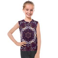 Rosette Kaleidoscope Mosaic Abstract Background Kids  Mesh Tank Top