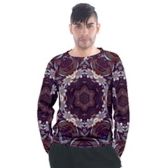 Rosette Kaleidoscope Mosaic Abstract Background Men s Long Sleeve Raglan Tee