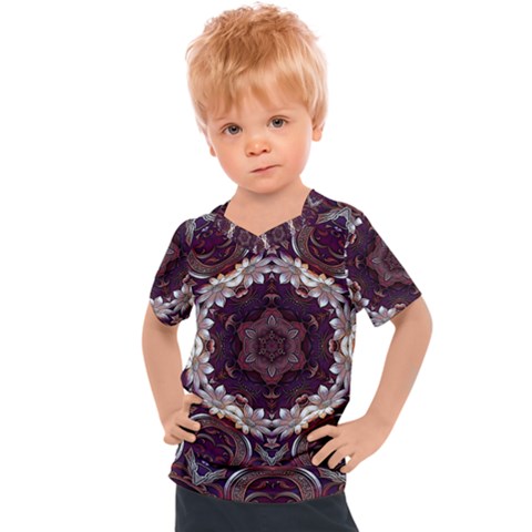 Rosette Kaleidoscope Mosaic Abstract Background Kids  Sports Tee by Jancukart