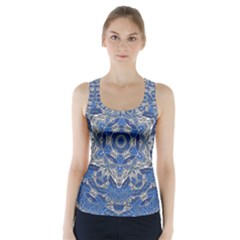 Mandala Rosette Kaleidoscope Abstract Background Racer Back Sports Top