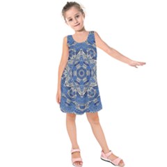 Mandala Rosette Kaleidoscope Abstract Background Kids  Sleeveless Dress