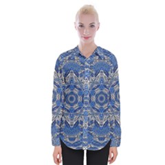 Mandala Rosette Kaleidoscope Abstract Background Womens Long Sleeve Shirt