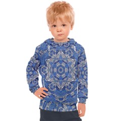 Mandala Rosette Kaleidoscope Abstract Background Kids  Hooded Pullover by Jancukart