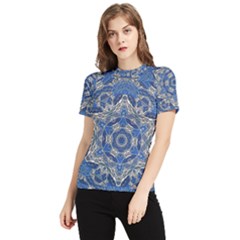 Mandala Rosette Kaleidoscope Abstract Background Women s Short Sleeve Rash Guard by Jancukart