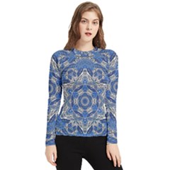 Mandala Rosette Kaleidoscope Abstract Background Women s Long Sleeve Rash Guard by Jancukart