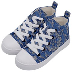 Mandala Rosette Kaleidoscope Abstract Background Kids  Mid-top Canvas Sneakers