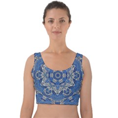 Mandala Rosette Kaleidoscope Abstract Background Velvet Crop Top