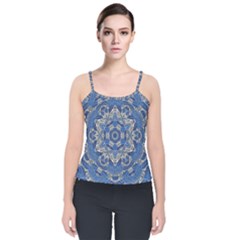 Mandala Rosette Kaleidoscope Abstract Background Velvet Spaghetti Strap Top