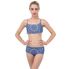 Mandala Rosette Kaleidoscope Abstract Background Layered Top Bikini Set