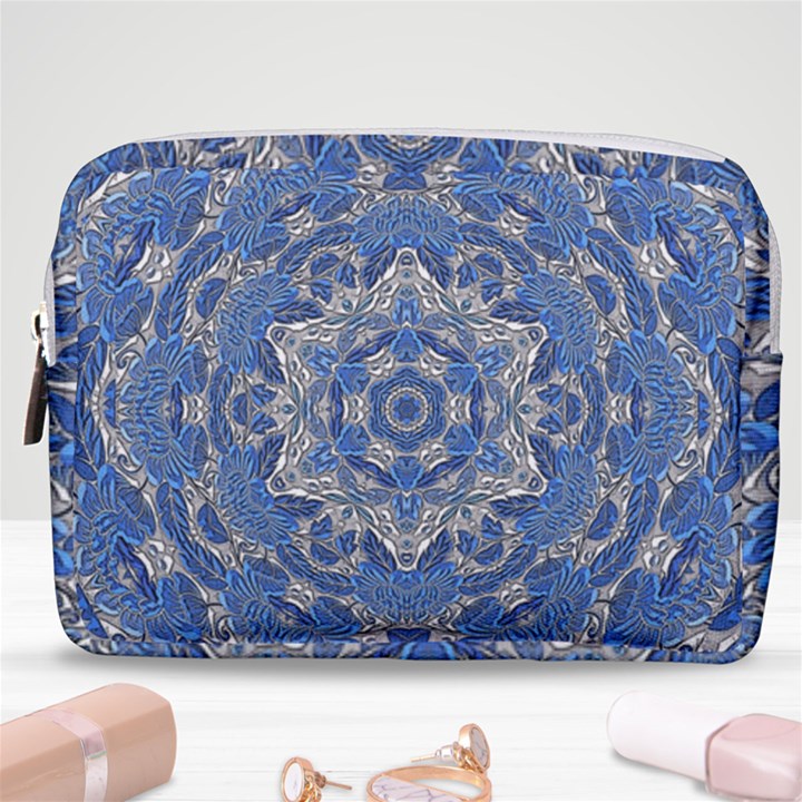 Mandala Rosette Kaleidoscope Abstract Background Make Up Pouch (Medium)