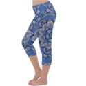 Mandala Rosette Kaleidoscope Abstract Background Lightweight Velour Capri Yoga Leggings View2