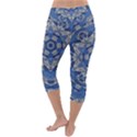 Mandala Rosette Kaleidoscope Abstract Background Lightweight Velour Capri Yoga Leggings View4