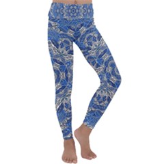 Mandala Rosette Kaleidoscope Abstract Background Kids  Lightweight Velour Classic Yoga Leggings