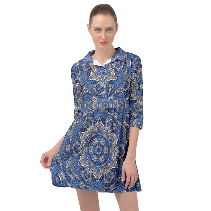 Mandala Rosette Kaleidoscope Abstract Background Mini Skater Shirt Dress