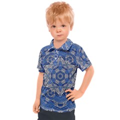 Mandala Rosette Kaleidoscope Abstract Background Kids  Polo Tee