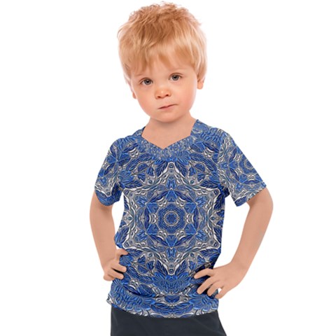 Mandala Rosette Kaleidoscope Abstract Background Kids  Sports Tee by Jancukart