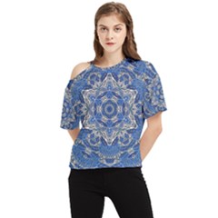 Mandala Rosette Kaleidoscope Abstract Background One Shoulder Cut Out Tee