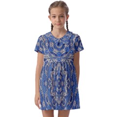 Mandala Rosette Kaleidoscope Abstract Background Kids  Asymmetric Collar Dress