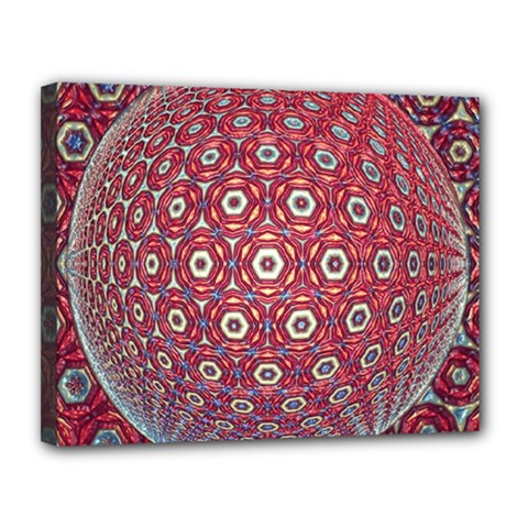 Sphere Spherical Metallic Colorful Circular Orb Canvas 14  X 11  (stretched)