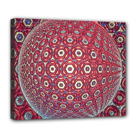 Sphere Spherical Metallic Colorful Circular Orb Deluxe Canvas 24  X 20  (stretched) by Jancukart