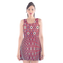 Sphere Spherical Metallic Colorful Circular Orb Scoop Neck Skater Dress