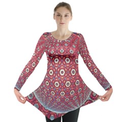 Sphere Spherical Metallic Colorful Circular Orb Long Sleeve Tunic 